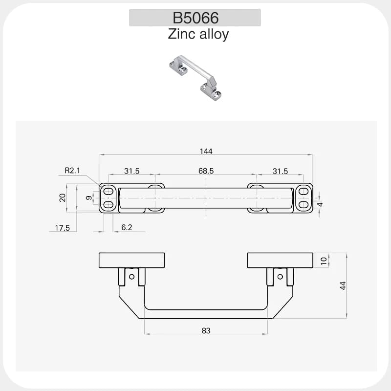 Poignée pliante à 90 degrés pour boîte à outils mobile, armoire à instruments et équipements robuste
