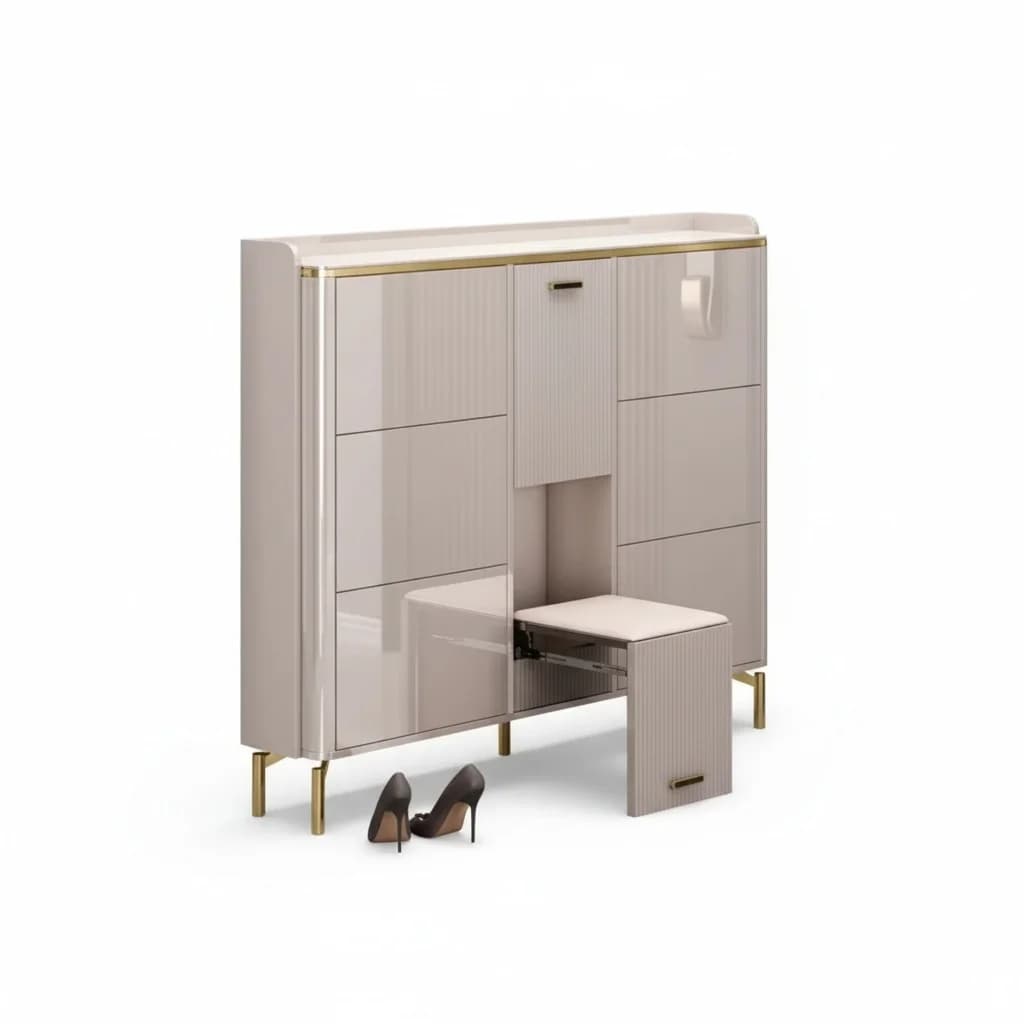 Meuble à chaussures fermé, MDF, bois de pin, velours, armoire à chaussures fine, étagère réglable, t