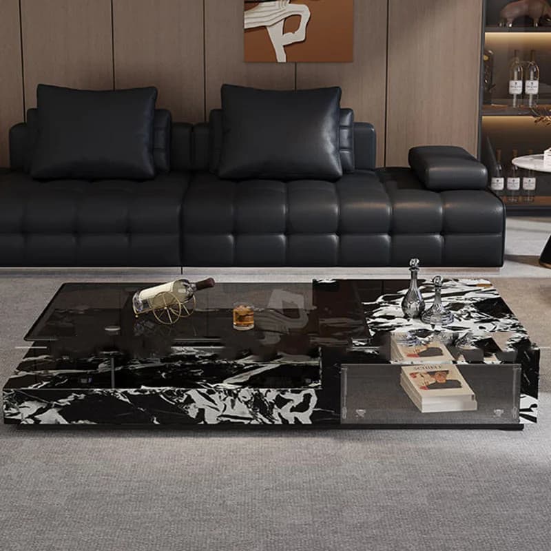 Table d'appoint de luxe en verre, décoration moderne pour salon, table basse design simple, mobilier