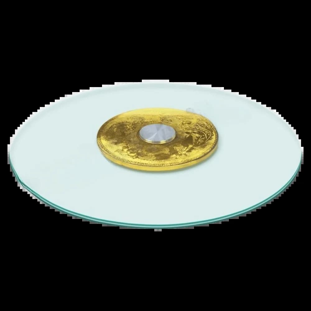 Plateau tournant Lazy Susan en verre trempé, plateau rond transparent de grande taille, plateau rota