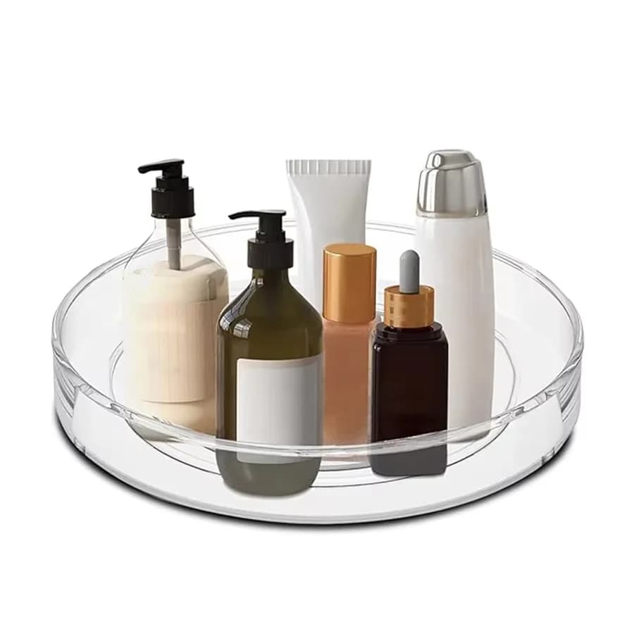 Lazy Susan – plateau tournant pour armoire, Lazy Susan avec bord rotatif, organisateur d'épices pour