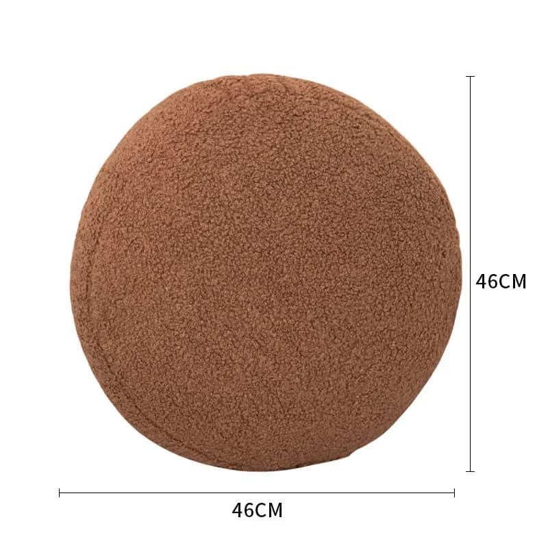 Coussin rond en fourrure de style nordique, nounours doux, housse de coussin, niche, maison moderne,