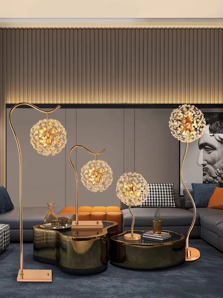 Lampe sur pied nordique LED en cristal