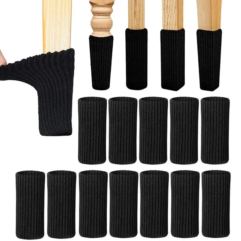 4/24 pièces pieds de chaise chaussettes tricotées meubles pieds protecteurs de sol coussinets antidé