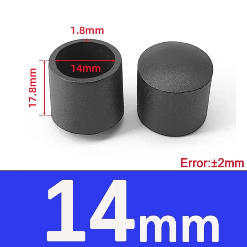 Capuchons Ronds Noirs en PVC pour Pieds de Chaise, Table, Meubles, Tuyau, Couvercle d'Extrémité de T