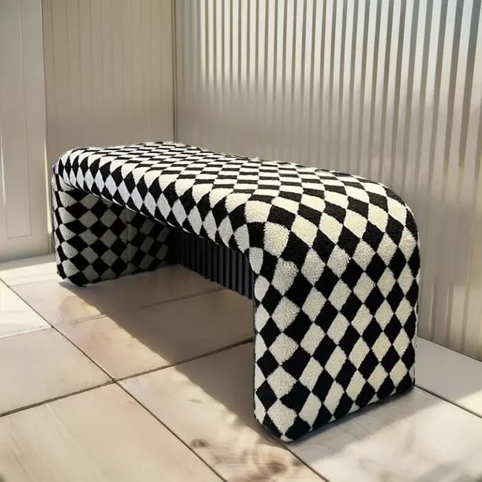 Chaise nordique tabouret pour cuisine minimaliste Bauhaus meubles salon chaussure canapé à langer noir et blanc