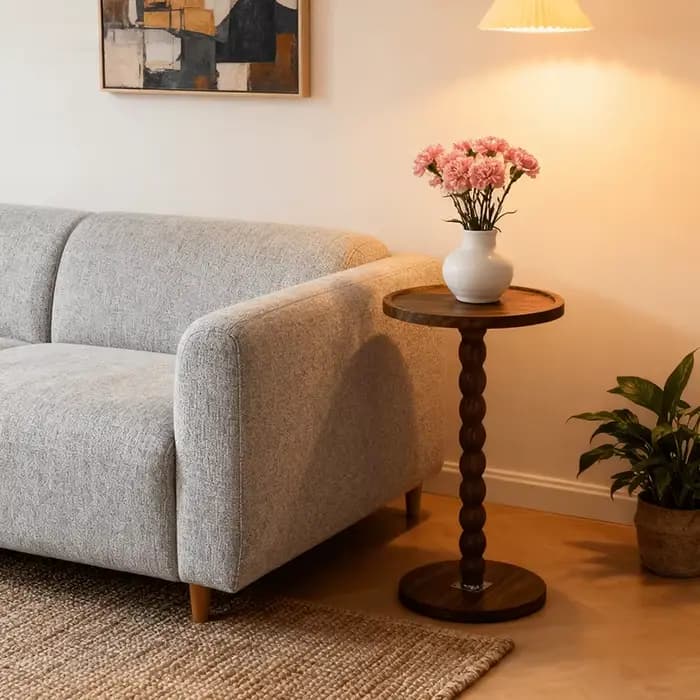 Table d'appoint ronde, petite table à boissons pour petits espaces