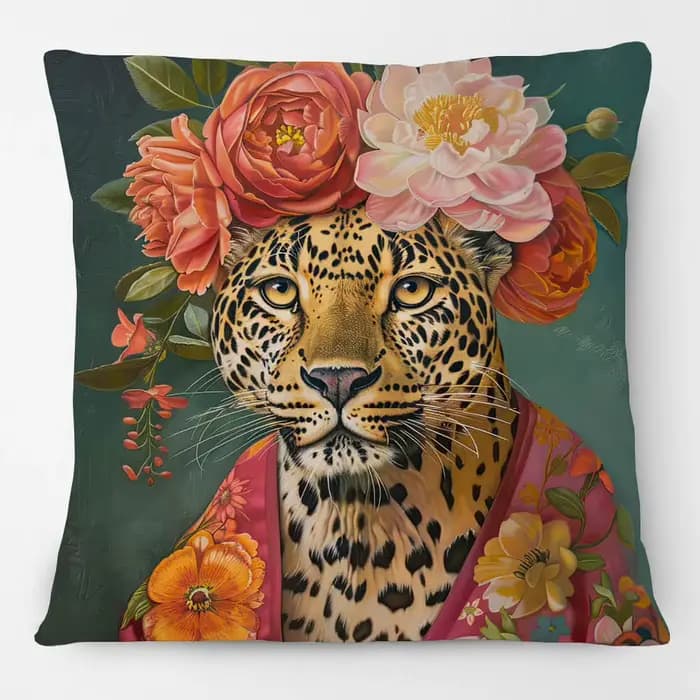 Housse de coussin avec peinture de portrait d'animaux européens