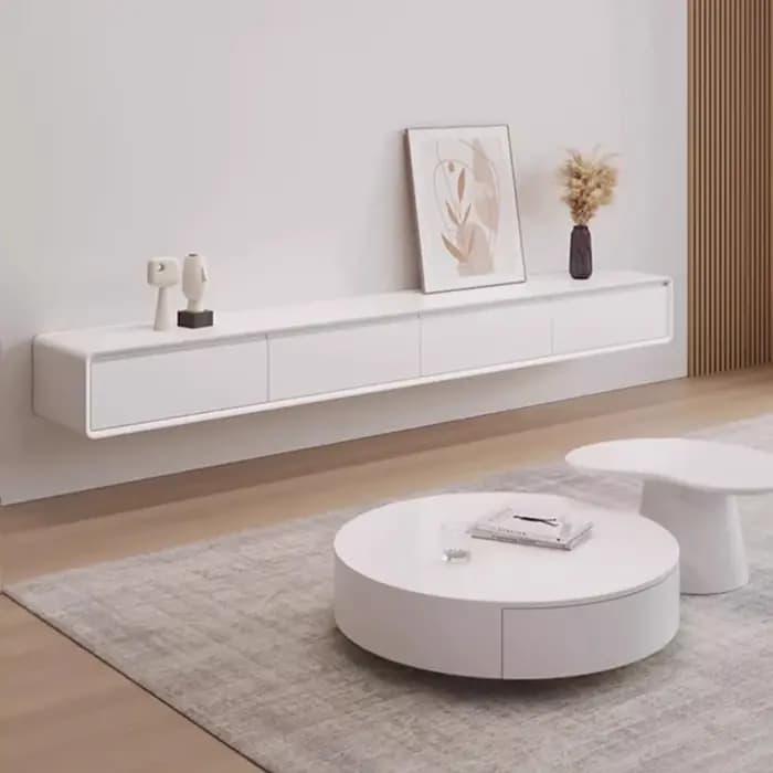 Meubles de télévision flottants de luxe, Design peu encombrant, supports de télévision rétro classiq