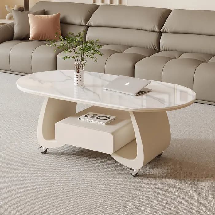 Table basse design claire, ornements nordiques simples, Table basse italienne, Magazine Premium, meu