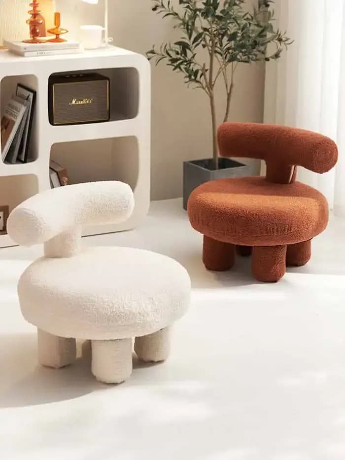 Chaise de canapé en laine d'agneau de luxe