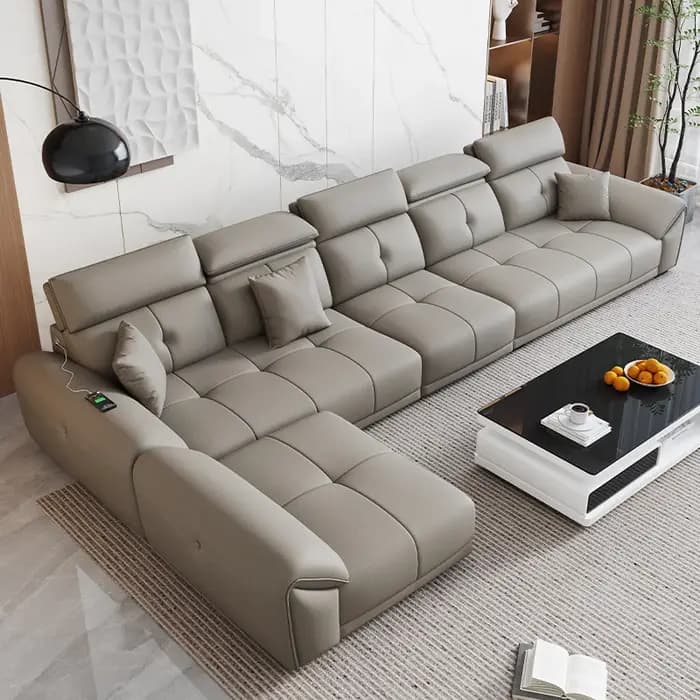 Canapé minimaliste moderne en cuir inclinable coin salon