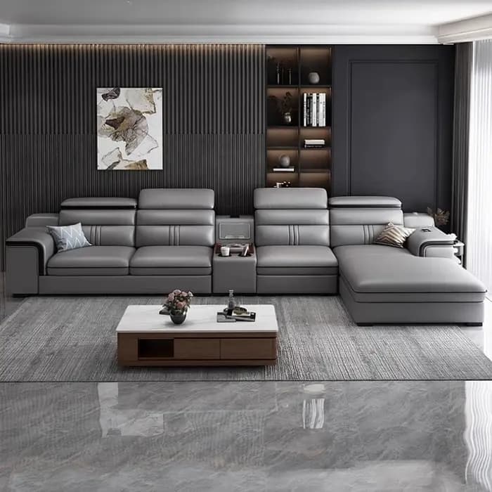 Appartement canapés modernes salon luxe en cuir