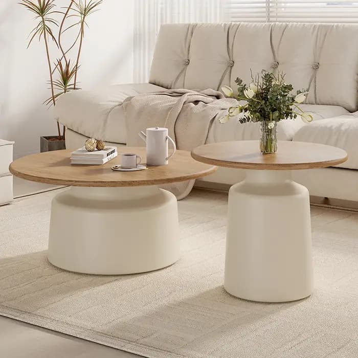 Table basse ronde De luxe Design en bois minimaliste Magazine