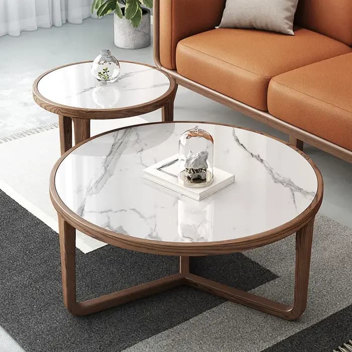 Tables basses rondes, petites tables d'appoint nordiques d'extérieur, tables de salon pour hôtels, meubles de salon en liquidation