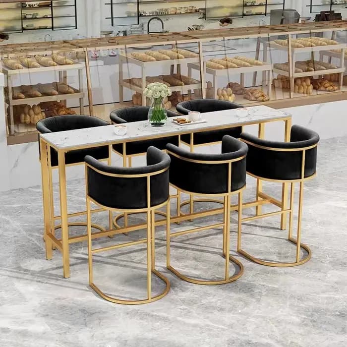 Counter-Chaise de salle à manger moderne avec pieds en métal