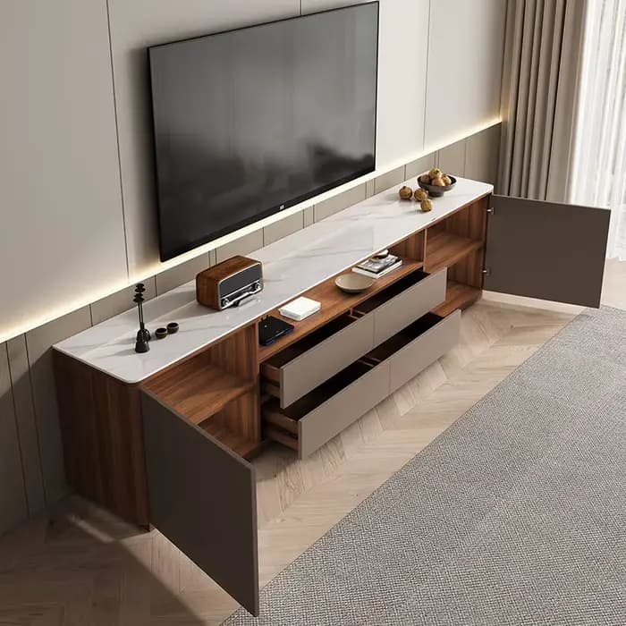 Meuble TV moderne avec cadre blanc
