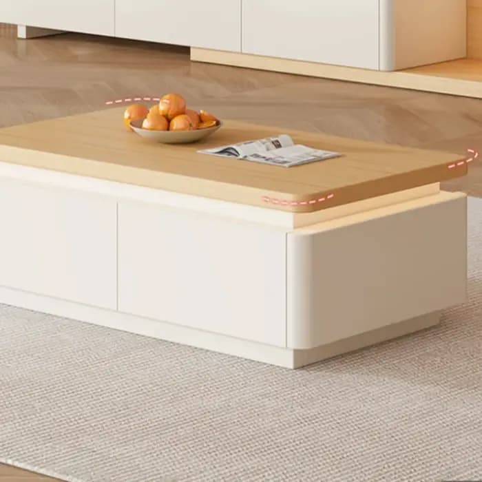 Meuble TV de sol en bois massif pour salon