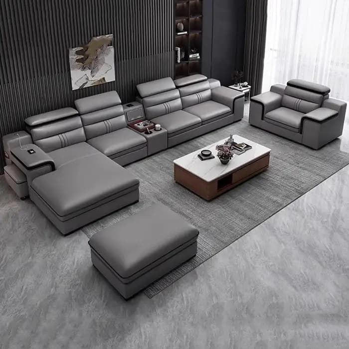 Appartement canapés modernes salon luxe en cuir