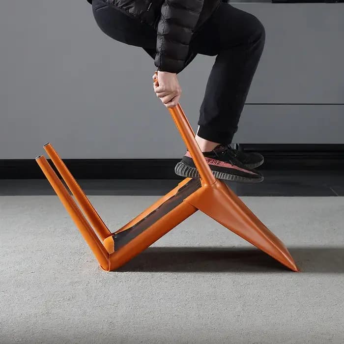 Fauteuil en cuir de dégager minimaliste italien, chaise de salle à manger nordique, chaise de restau