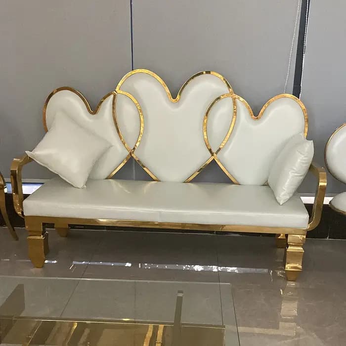 Fabrication de canapé trône en velours blanc chaud d'hôtel pour l'événement de mariage