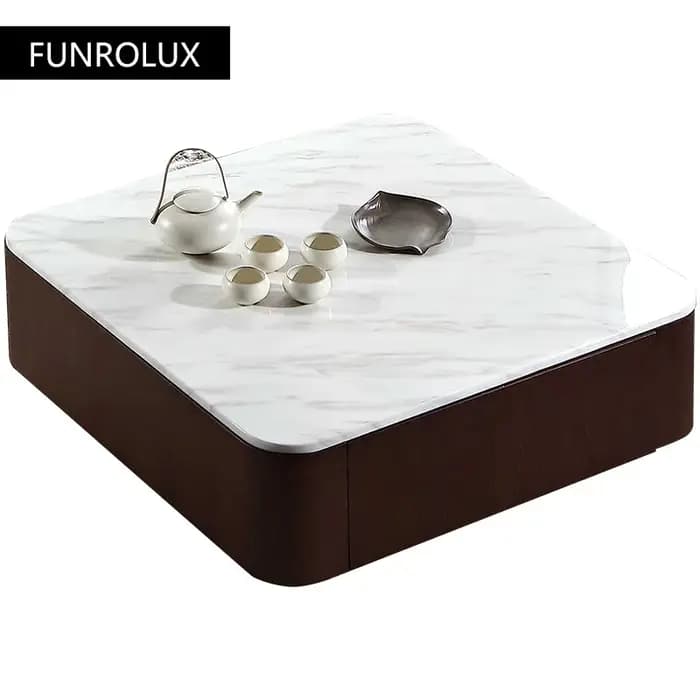 Table basse carrée moderne en marbre