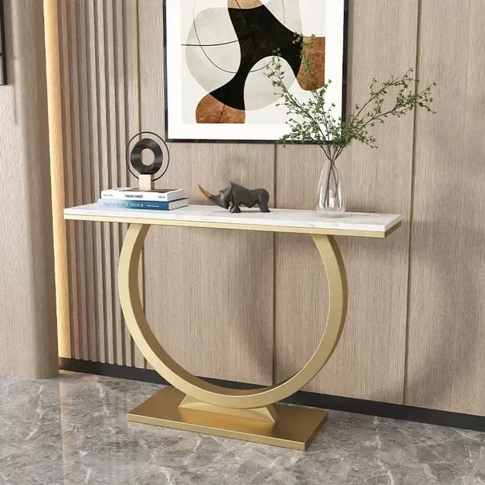 Table d'angle moderne de luxe, délicatesse moderne, élégante et simple, table d'entrée, table de sal