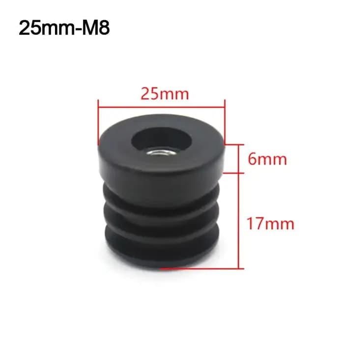 Bouchon de tuyau rond en plastique noir