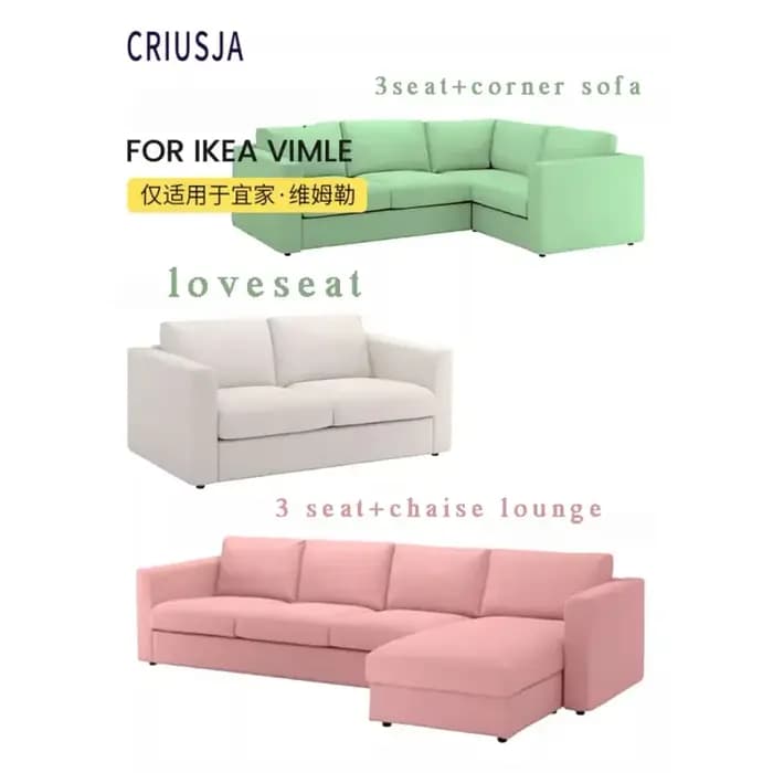 Housse de canapé CRIUSJA ikea VIMLE 3 places