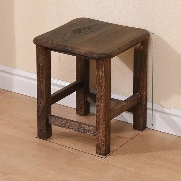 Tabouret en bois avec rangement