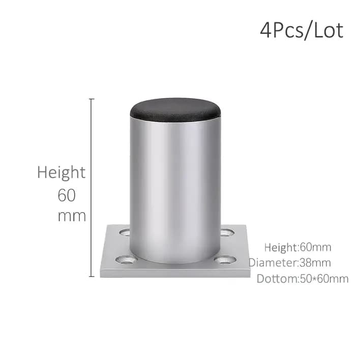 Lot de 4 pieds de meuble en aluminium, réglables et épaissis, de 6 à 30 cm, pour armoire TV et meubl