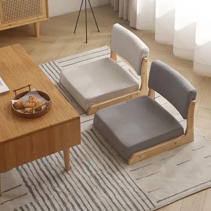 Fauteuil tatami, fauteuil bas de salon, chaise sans pieds en bois massif, chaise de salle à manger coréenne et chaise de salle à manger de style japonais