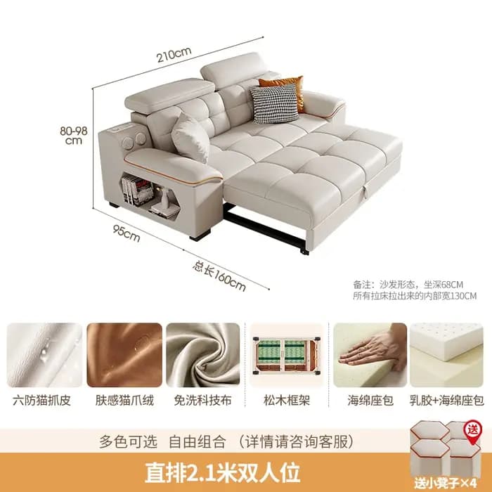 Canapés extensibles multifonctions rangement de luxe appartement chambres canapés Convertible tissu