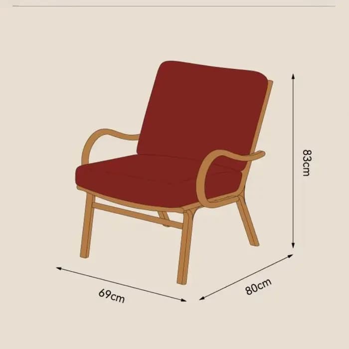 Fauteuil de salon design vintage en bois massif