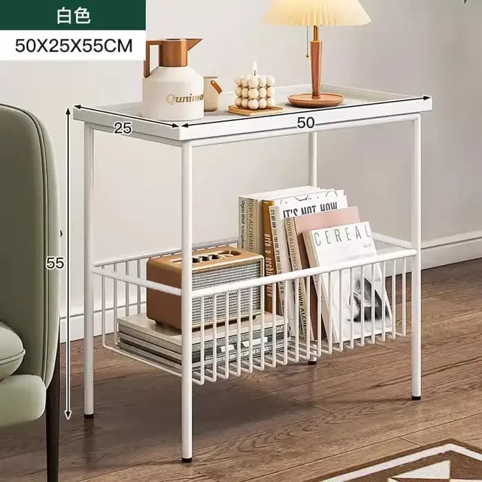 Table d'appoint multifonctionnelle en fer, Table d'angle de canapé de luxe, support de rangement minimaliste moderne pour le salon