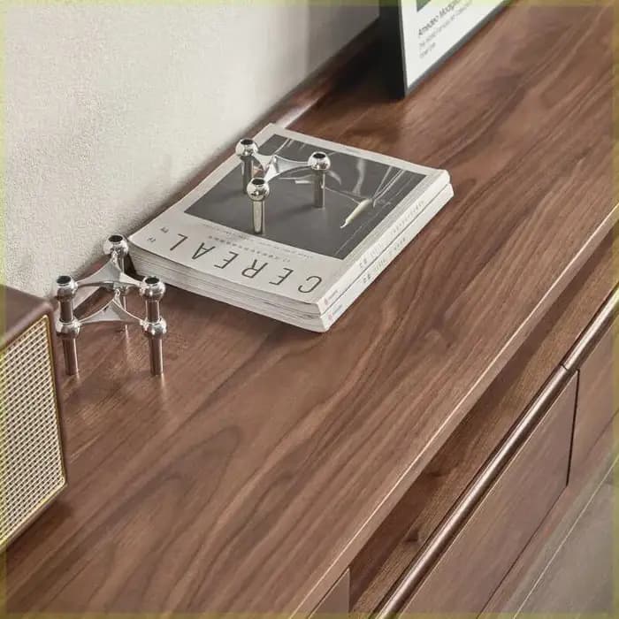Support marron tiroirs meuble Tv décoration murale rangement concepteur luxe