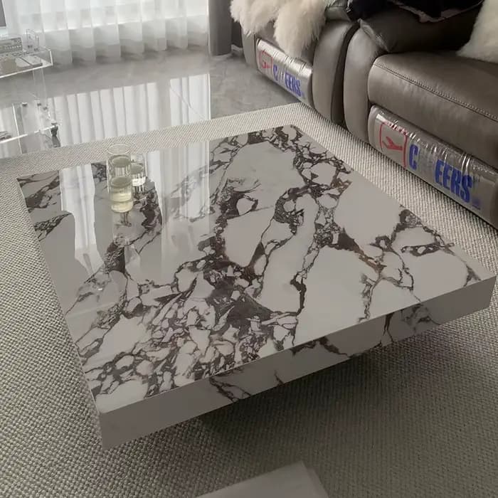 Table basse moderne transparente