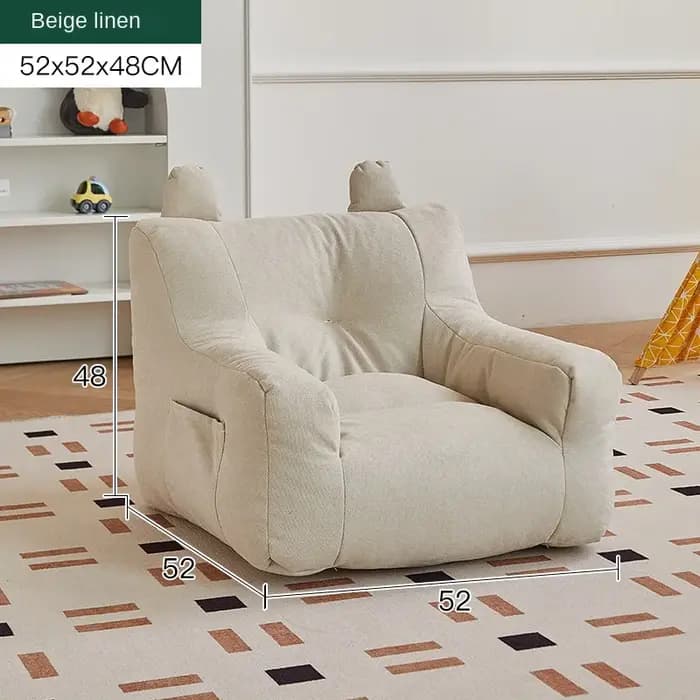 Canapé pouf pour enfants, canapé paresseux pour enfants, canapé de dessin animé mignon garçon et fil