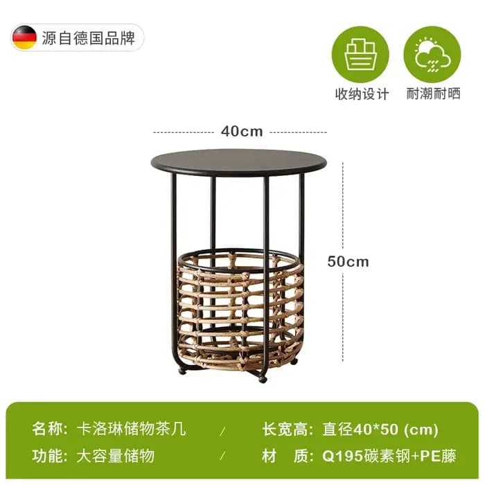 Table d'appoint d'angle ronde Vintage