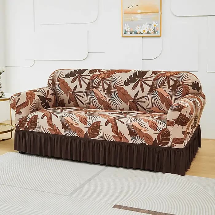 Housse de canapé extensible avec jupe