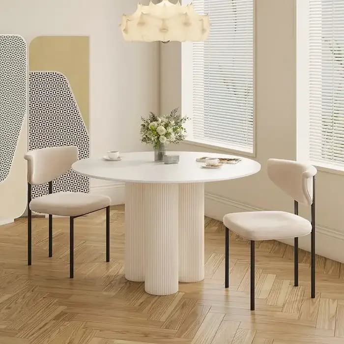 Table à manger ronde ensemble 4 chaises marbre Table à manger nordique minimaliste luxe Comedor De 4