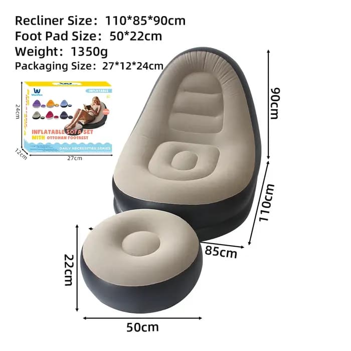 Canapé gonflable avec tabouret