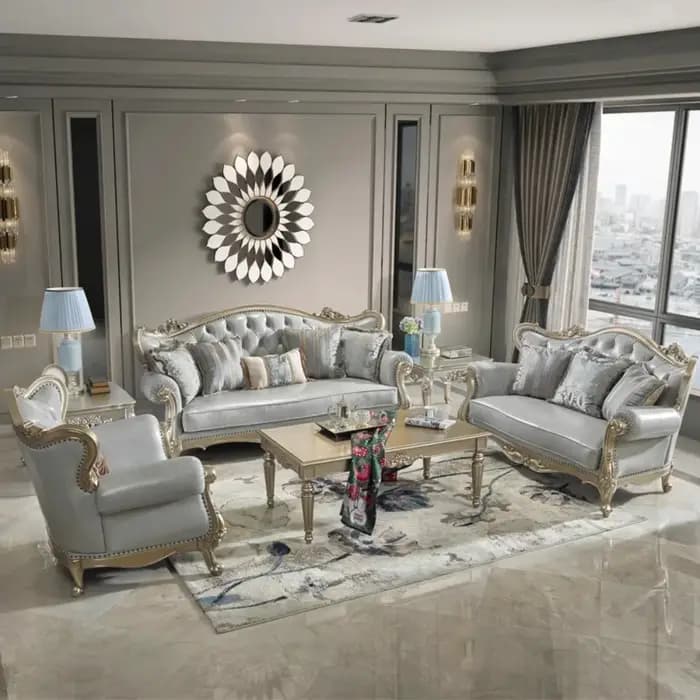 Canapé sectionnel nordique de luxe élégant