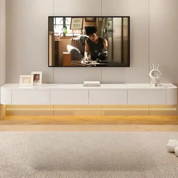 Meuble Tv mural flottant en bois, meuble de salon moderne, Meuble de rangement, Meuble Tv Suspendu M