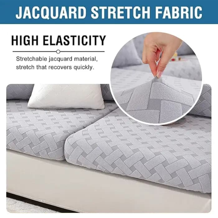 Housses de coussin de canapé en Jacquard entrelacé de couleur unie