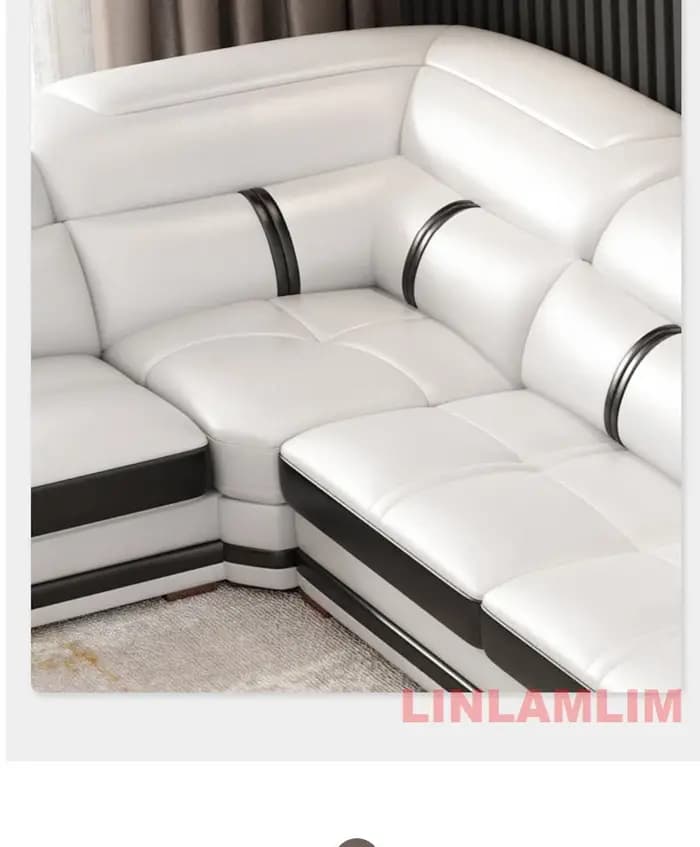Canapé sectionnel moderne en forme de U avec chaise
