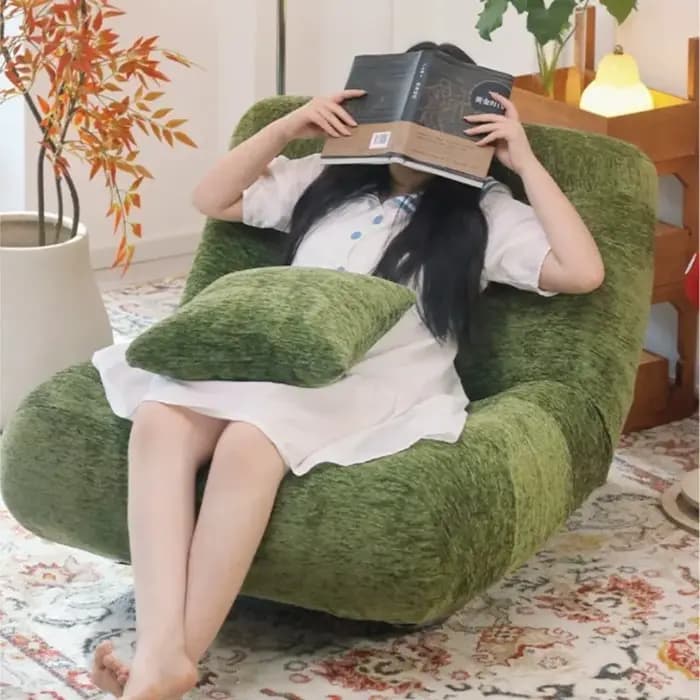 Fauteuil à bascule relaxant MOMO style Bauhaus médiéval, chaise longue individuelle pour adulte, canapé simple pour balcon