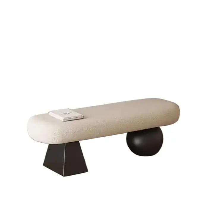  Banc d'entrée nordique en bois massif - Tabouret de salon multifonctionnel