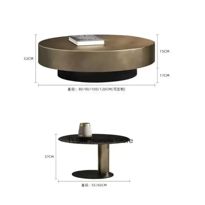Tables basses design en acier inoxydable
