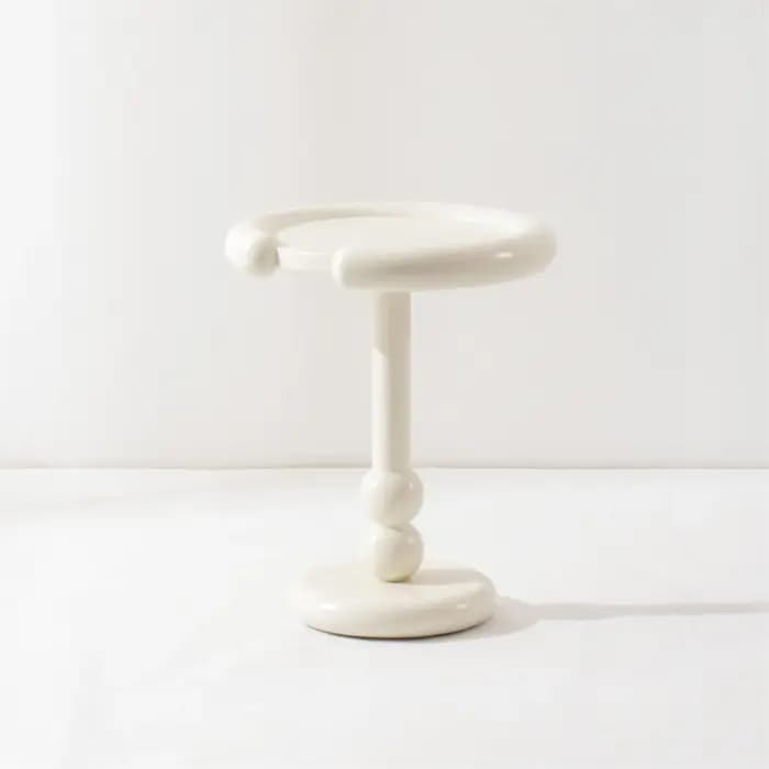 Table à thé ronde nordique Simple de couleur crème